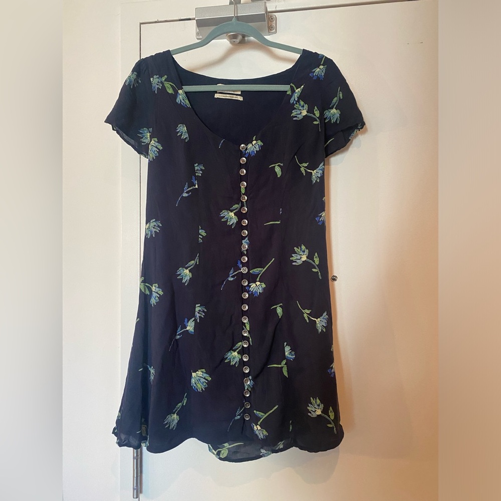 SOLD Blue floral Urban Outfitter’s button up summer mini dress
